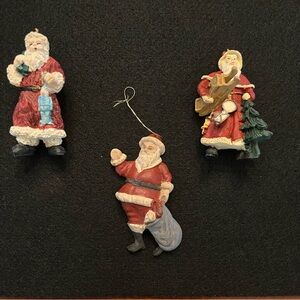 Santa Claus Christmas Ornament Trio